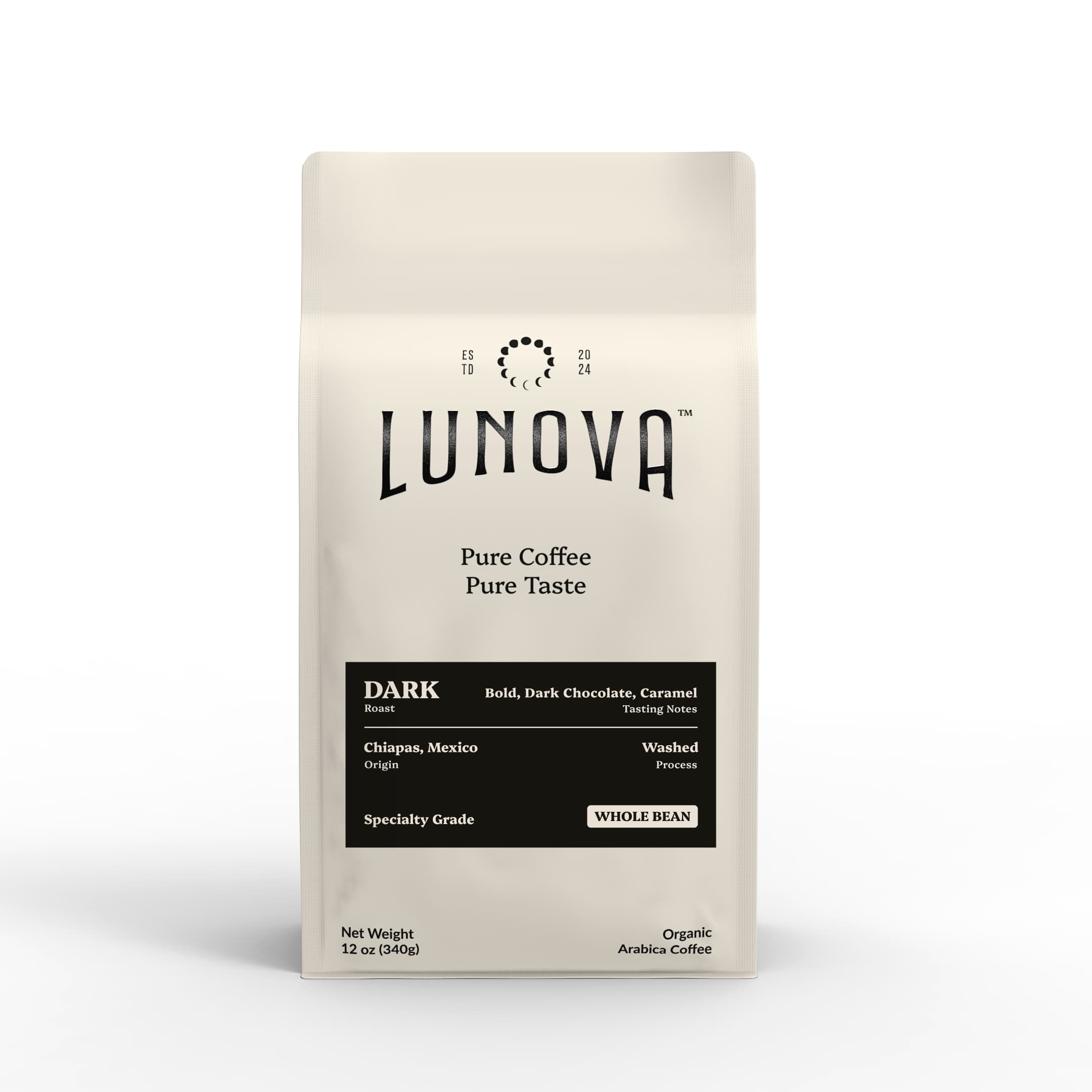 Café Lunova Tostado Oscuro Sabor Orgánico y Libre de Moho