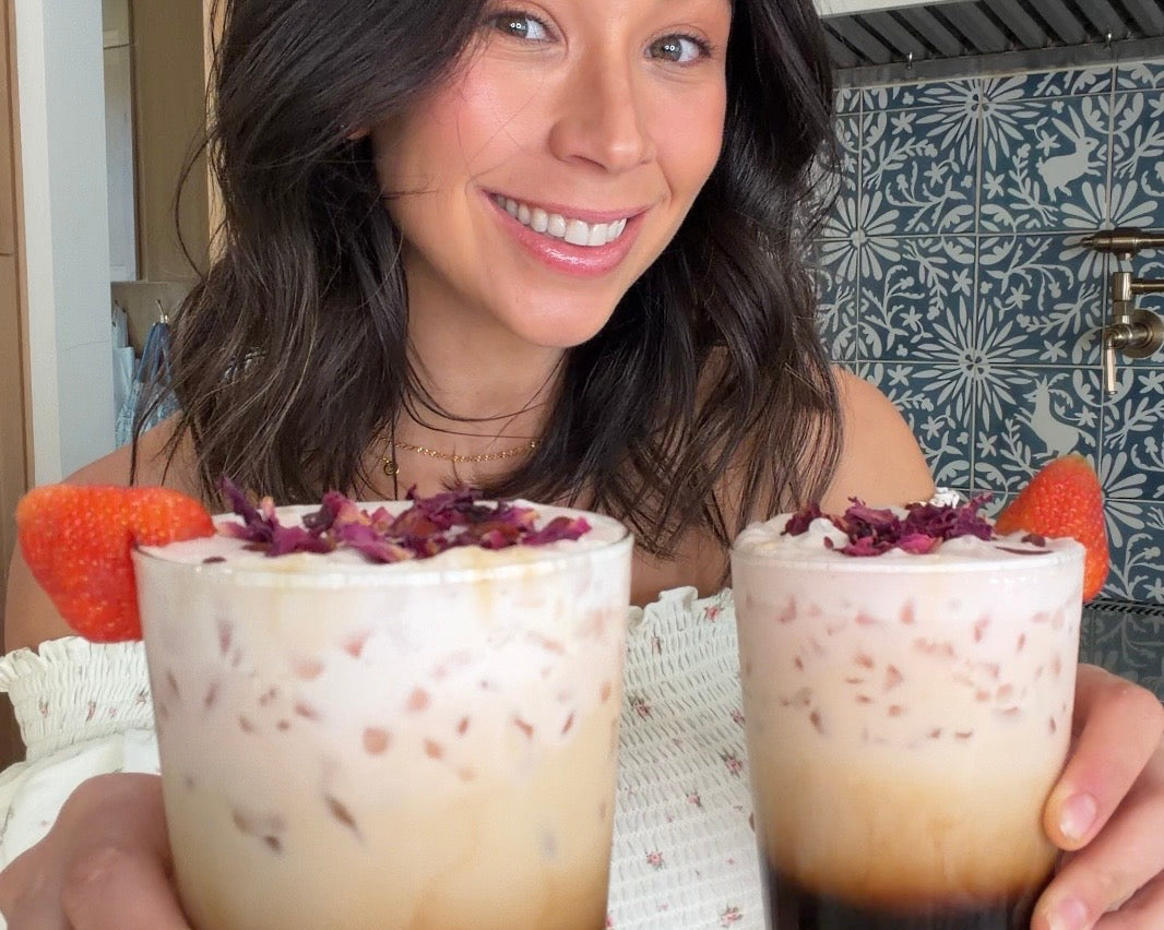 Strawberry Iced Latte with Pink Cold Foam