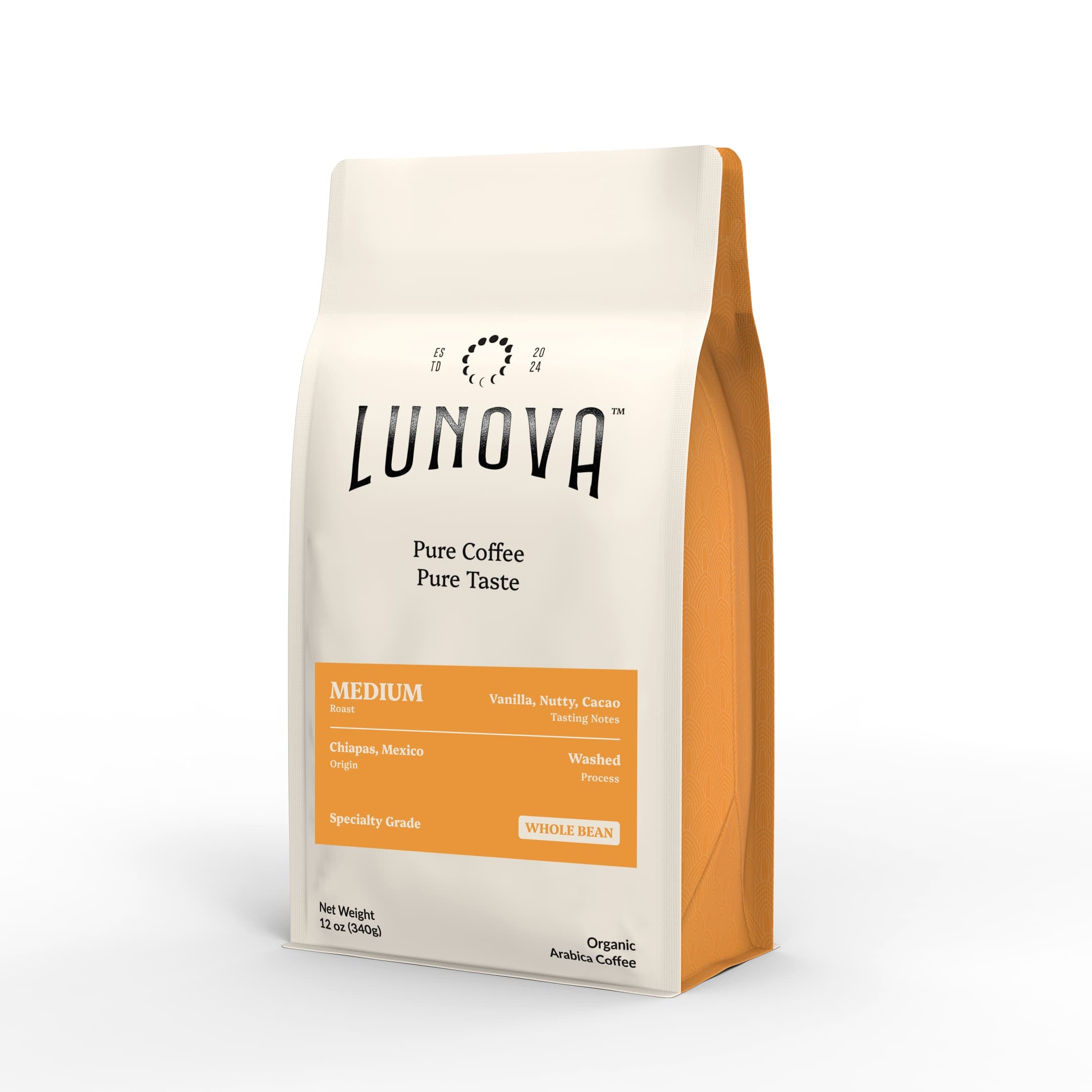 Lunova Coffee Medium Whole Bean - Front Angled